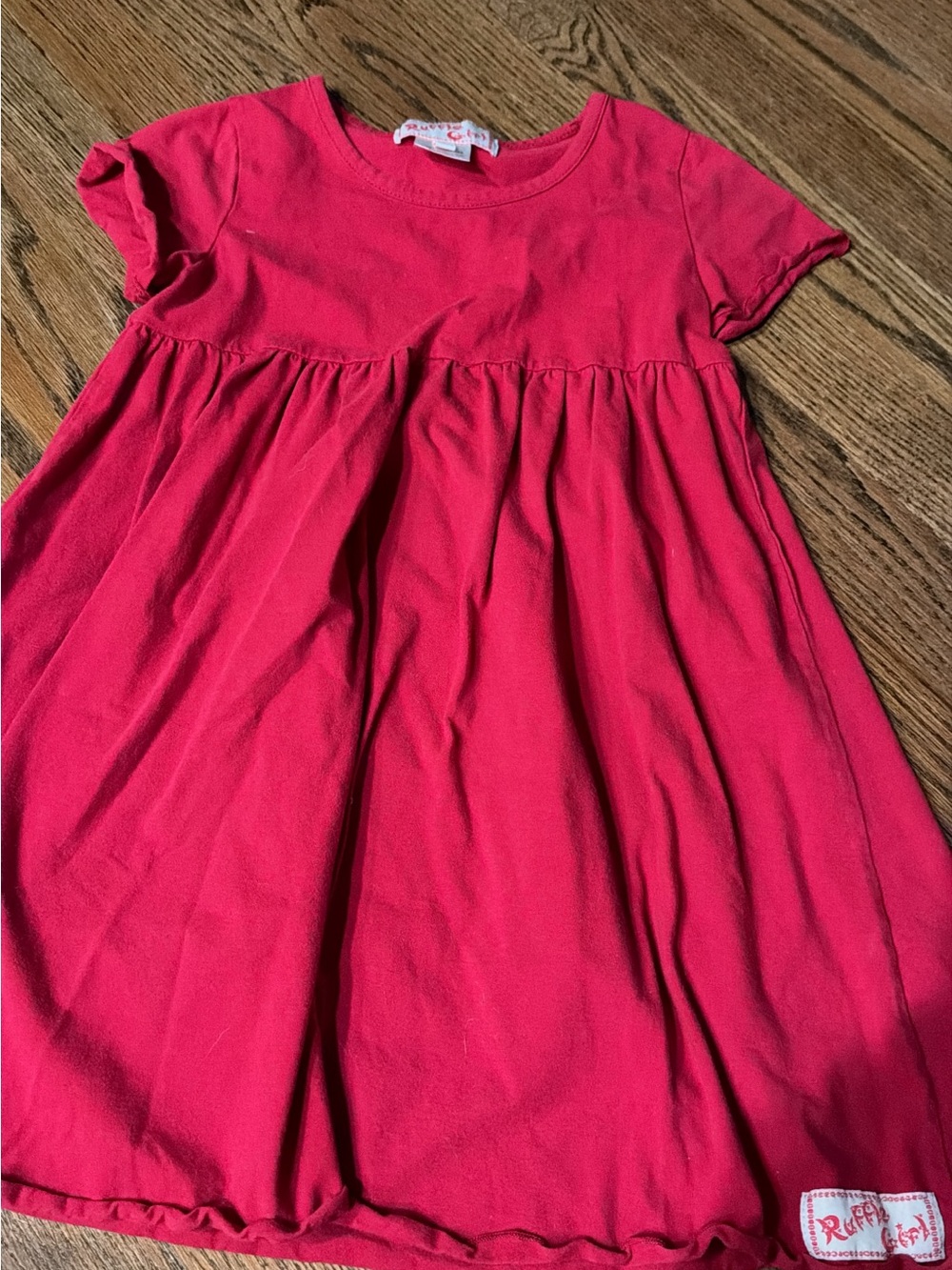 Ruffle girl Girls Red Short Sleeve Dress sz 8